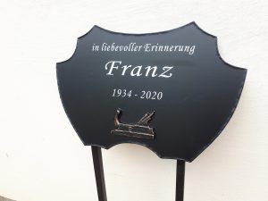 Schrifttafel für Grabstääe